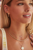 Juliette Gold Pendant Necklace in White Crystal