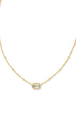 Mini Elisa Gold Satellite Short Pendant Necklace in Dichroic Glass