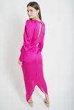 Magenta Satin Dress