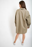 Poplin Shirt Dress // olive