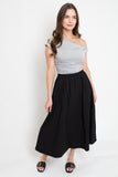 Elise Poplin Midi Skirt // black