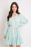 Mint Textured Tie Dress
