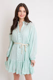 Mint Textured Tie Dress