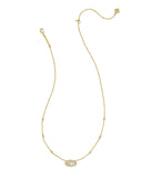 Elisa Lattice Frame Pendant Necklace in Ivory Mother of Pearl