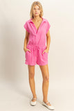 Daylight Gauze Romper // hot pink