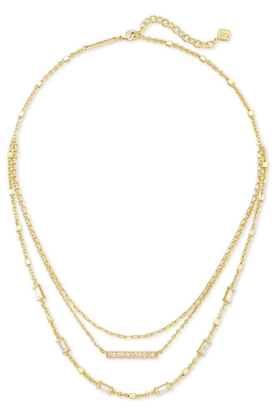 Addison Triple Strand Necklace in Gold