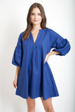 Puff Sleeve Shift Dress
