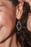 Abbie Gold Small Open Frame Earrings in White Crystal