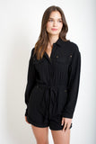 Black Utility Romper
