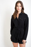 Black Utility Romper
