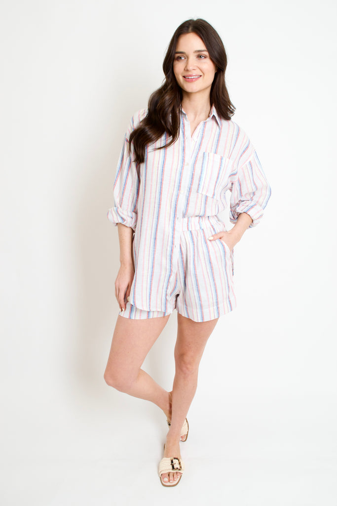 Angelina Linen Stripe Short