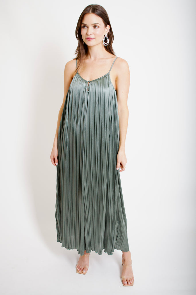 Olive Pleat Jumpsuit