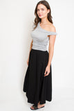 Elise Poplin Midi Skirt // black