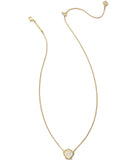 Brynne Gold Shell Short Pendant Necklace in Ivory Mother of Pearl