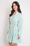 Mint Textured Tie Dress