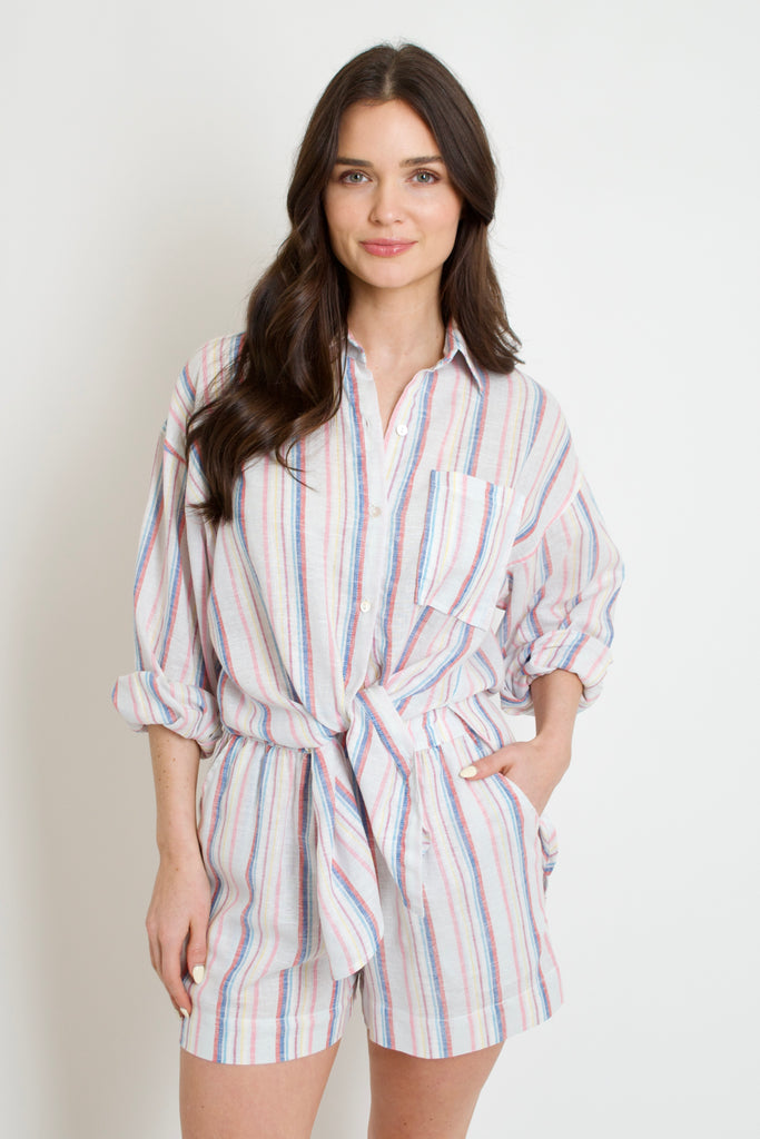 Angelina Linen Stripe Top