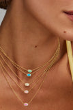 Mini Elisa Gold Satellite Short Pendant Necklace in Dichroic Glass
