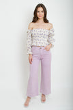 Tara Wide Leg Pant // white