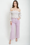 Tara Wide Leg Pant // white