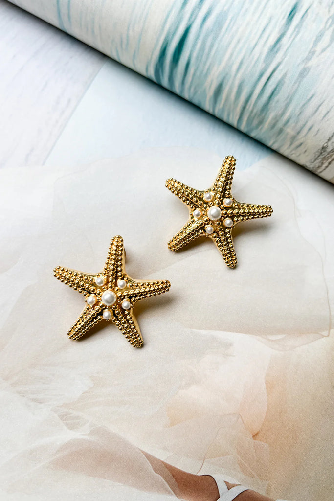 HELLO EDIE // Embellished Starfish Studs