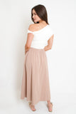 Elise Poplin Midi Skirt // taupe