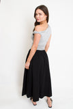 Elise Poplin Midi Skirt // black
