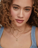 Crystal Letter H Gold Pendant Necklace in White Crystal