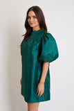 Kyla Puff Sleeve Dress // emerald
