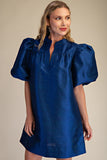 Kyla Puff Sleeve Dress // navy