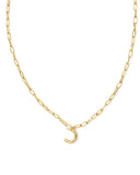Pearl Gold Letter Pendant Necklace in Freshwater Pearl // J