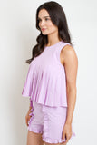 Lavender Breeze Pleats Top
