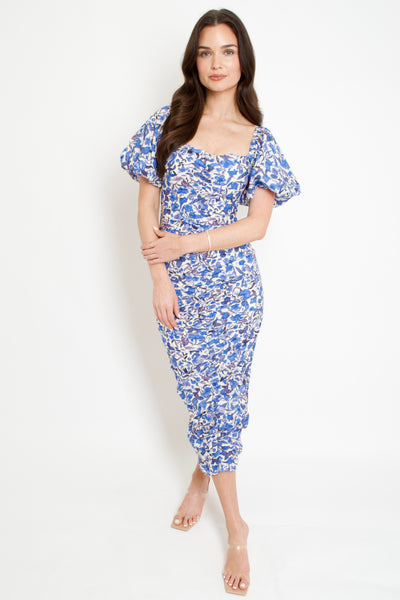 Roselyn Ruched Midi Dress