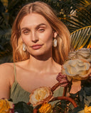 Elle Lattice Frame Gold Drop Earrings