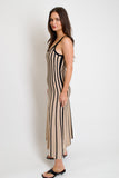 Ribbed Striped Midi Dress