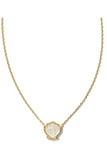 Brynne Gold Shell Short Pendant Necklace in Ivory Mother of Pearl