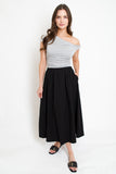 Elise Poplin Midi Skirt // black