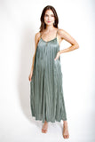 Olive Pleat Jumpsuit