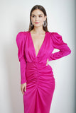 Magenta Satin Dress