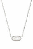 Elisa Silver Pendant Necklace in Ivory Mother-of-Pearl