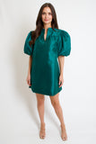Kyla Puff Sleeve Dress // emerald