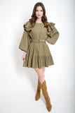 Olive Ruffle Dress