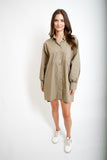 Poplin Shirt Dress // olive