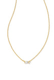 Juliette Gold Pendant Necklace in White Crystal