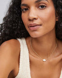 Abbie Gold Pendant Necklace in Ivory Mother-of-Pearl