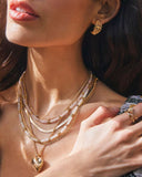 Krista Lace Gold Huggie Earrings