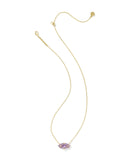 Lindy Rae Elisa Short Pendant Necklace in Gold Violet Crystal