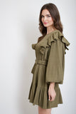 Olive Ruffle Dress