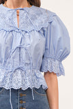 Hydrangea Eyelet Top