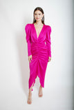 Magenta Satin Dress