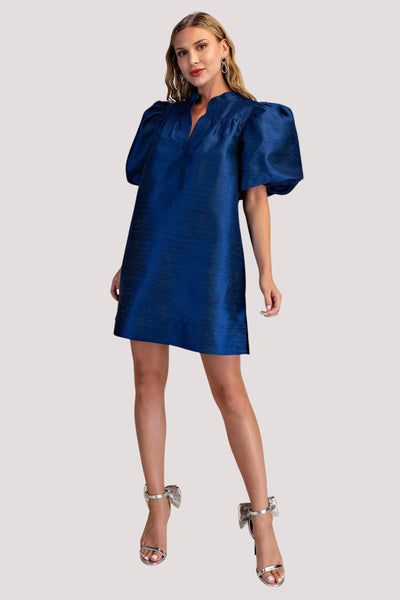 Kyla Puff Sleeve Dress // navy